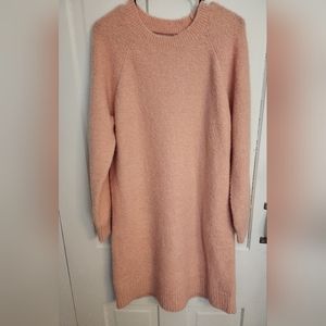 NWT Loft Blush Pink Crew Boucle Sweater Dress size Large